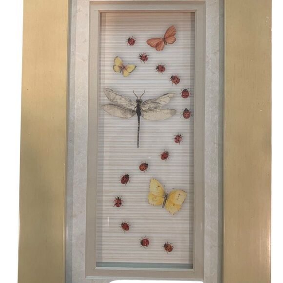 Charter Club Home Butterfly Set of 2 Framed Prints 12x7 Cottagecore Farmhouse - Picture 5 of 5